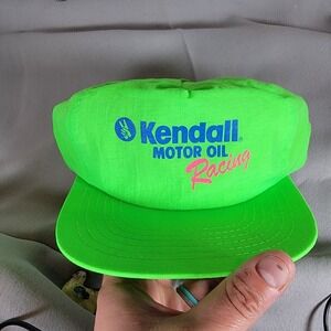 Vintage Kendall Motor Oil Racing‎ Snapback Hat Oil Advertising Nylon 80's Neon